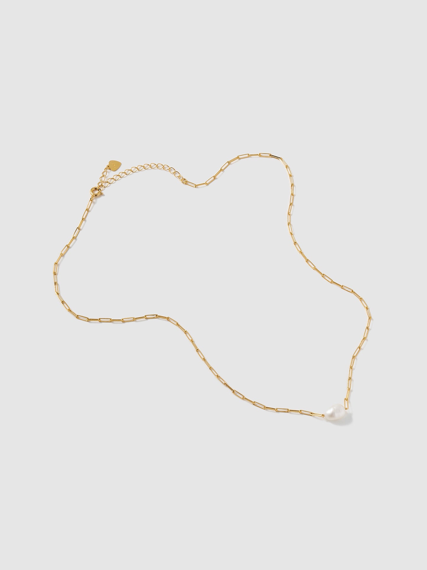 One point pearl gold necklace