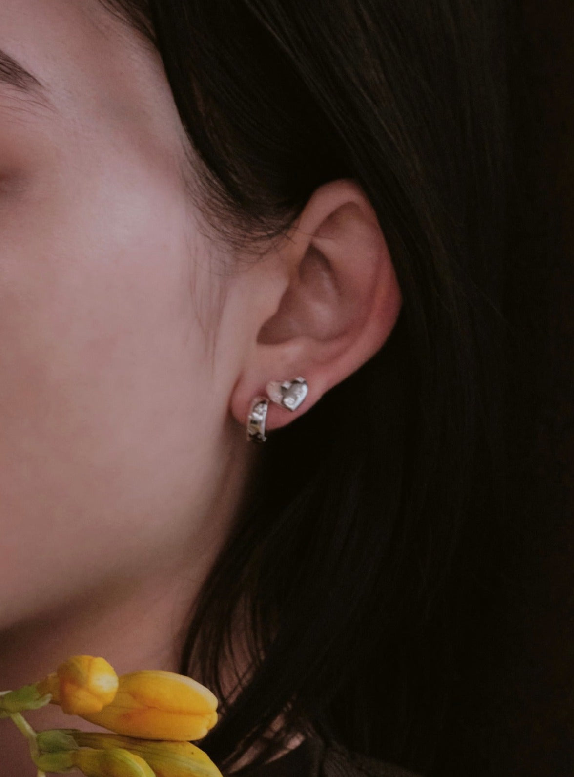 Small hoop crystal piercing