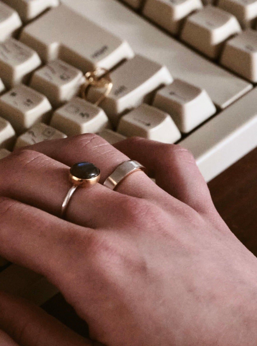 Wave cut silver rings