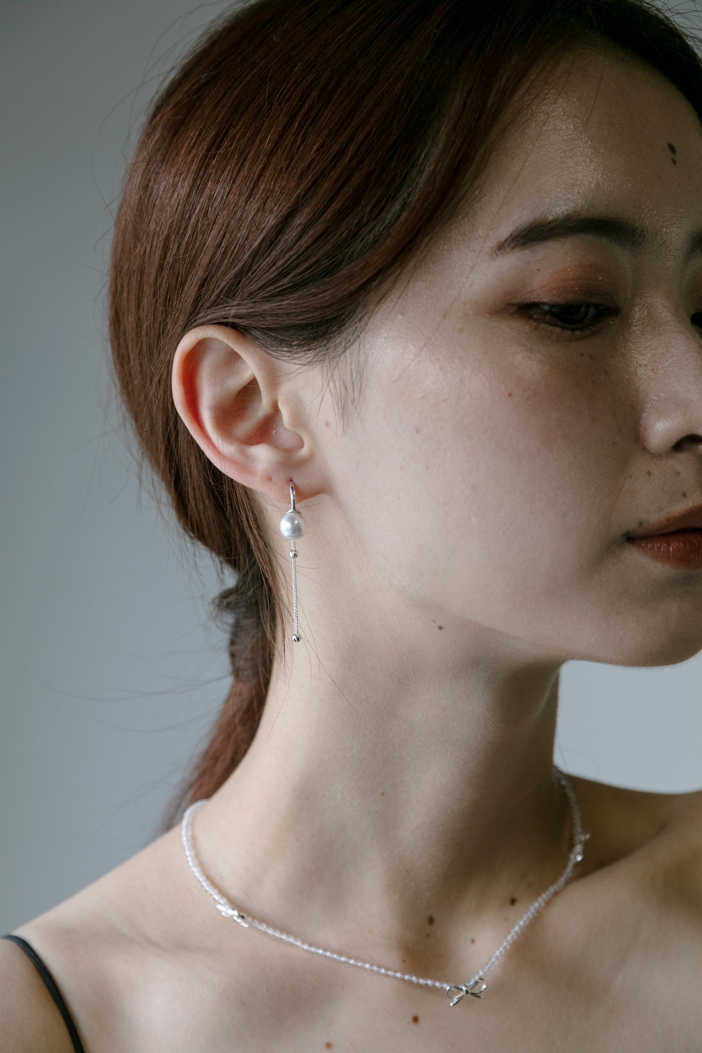 Drop Chain Pearl Pierce