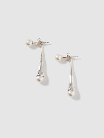 Pearl drop silver piercing