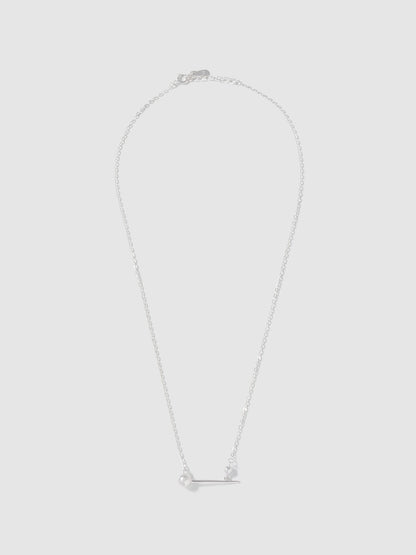 Pin motif silver necklace