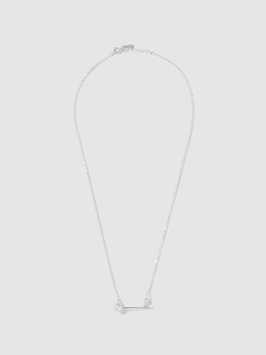 Pin motif silver necklace