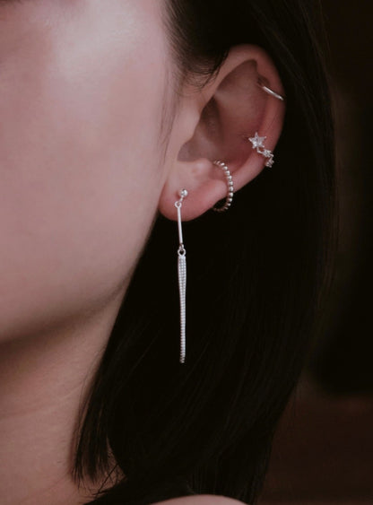 Three chain silver piercing